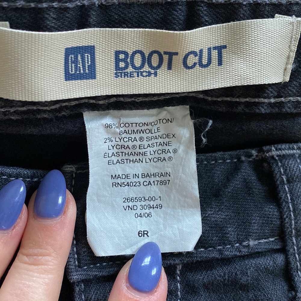 GAP Black wash boot cut jeans